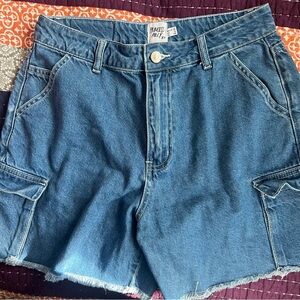 Princess Polly Blue Denim Cargo - Utility Shorts : US Size 6